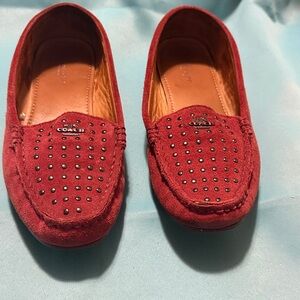 Coach Kids Moccasins in Deep Red